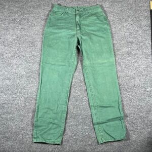 Wrangler Jeans Womens Size 14 Med Green Straight Leg Cotton USA Made Vintage